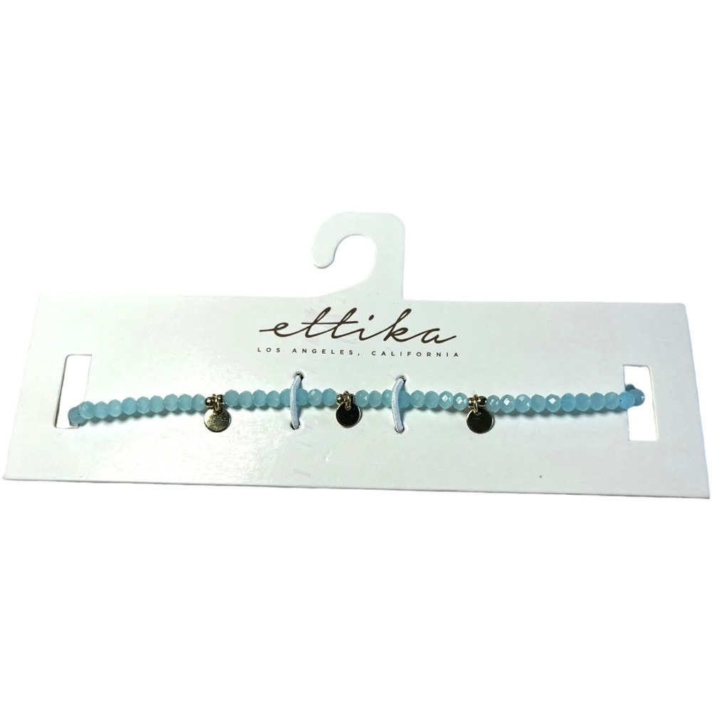 ettika Revolve Blue Bead and Gold Metal Accent Choker - NEW